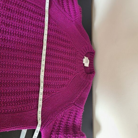 Victoria Beckham VVB Sz L Alpine Wool Cable Knit Sweater Raspberry Purple - Picture 8 of 9